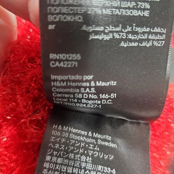 H & M Women's Oversized Red Valentine's Day Sparkle Sweater Long-Sleeved… - Picture 9 of 9